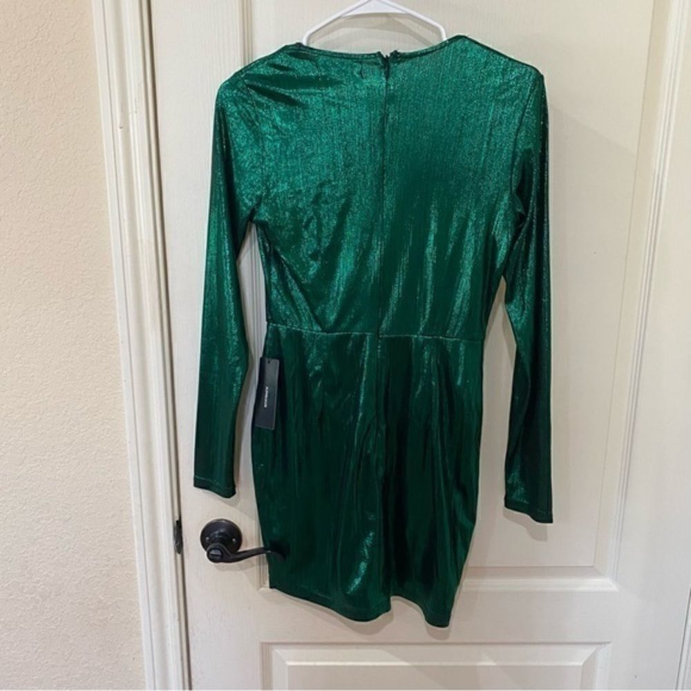 NWT Lulus Stunning Sensation Emerald Green Metallic‎ Bodycon Dress - Picture 5 of 8